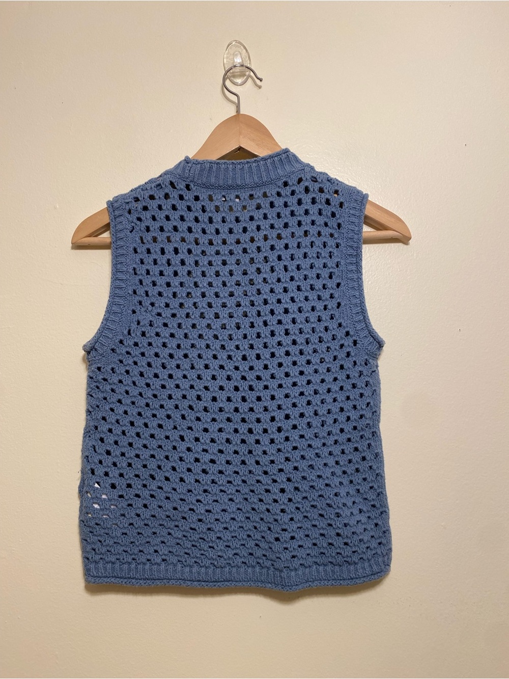 Madewell Blue Crochet Open-Weave Tank Top. Size S. Style NL192 - Picture 2 of 7